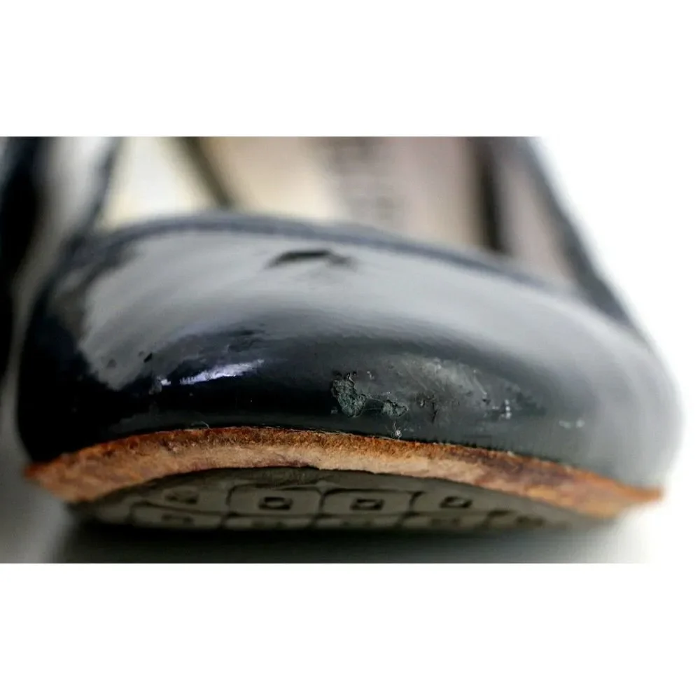 Tsubo DARK GRAY PATENT LEATHER FLAT BALLET SLIP ON SHOES Sz 7 US/38
